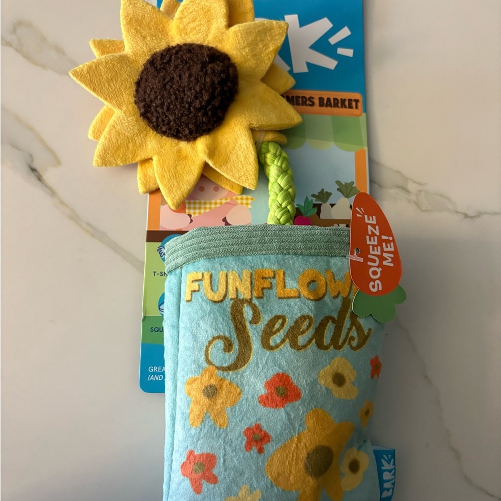 BARK Funflower Seeds Dog Plush Toy, Medium